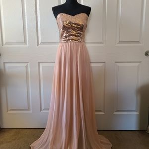 Formal rose gold/blush gown